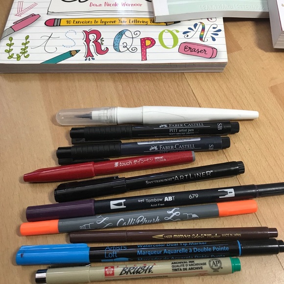 Hand lettering calligraphy brush pens book kit - Picture 5 of 10